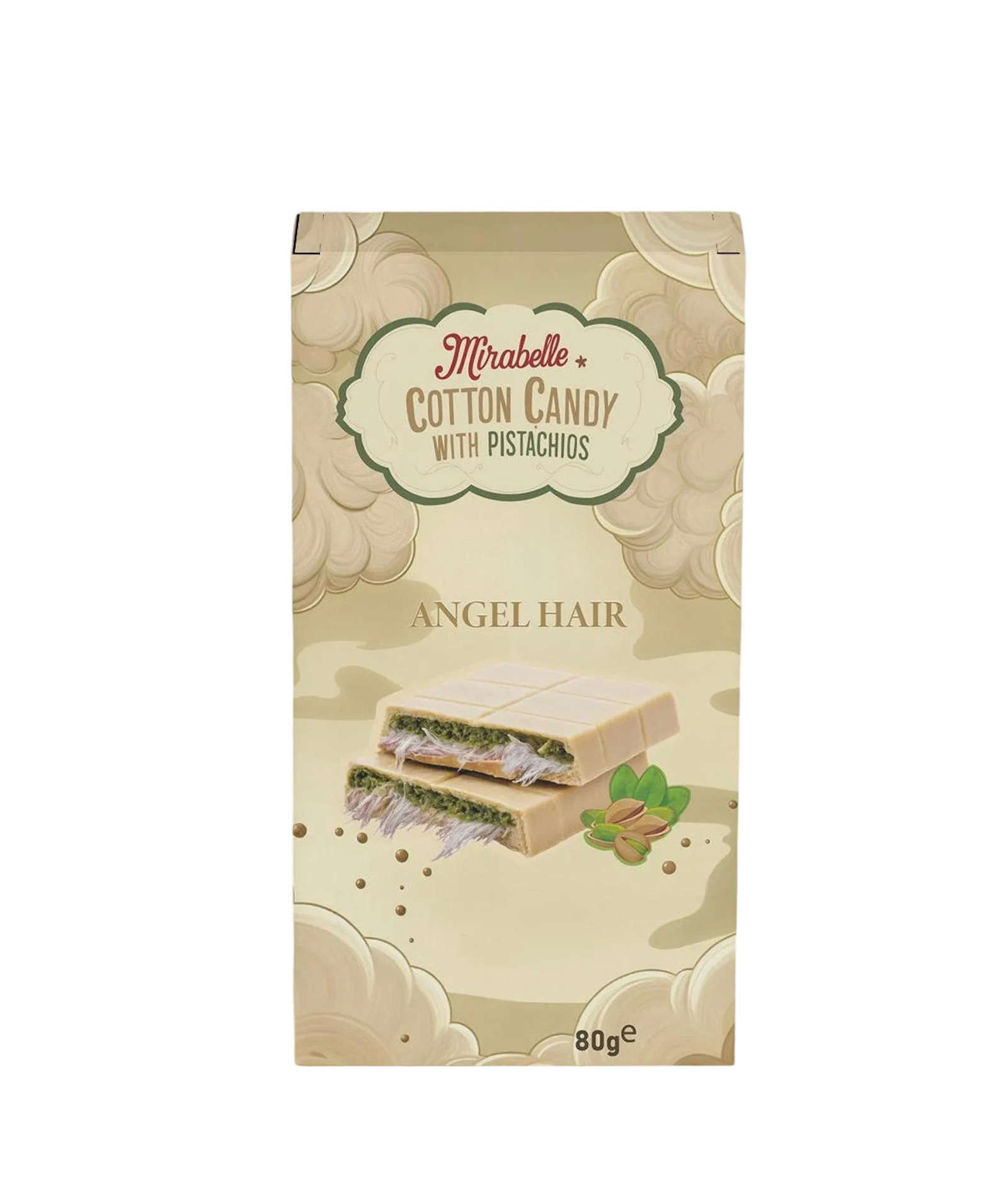 Mirabelle Dubai Chocolate Cotton Candy With Pistachios Angel Hair White 12 x 80 g