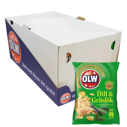OLW Dill & Gräslök Chips 20 x 40 g