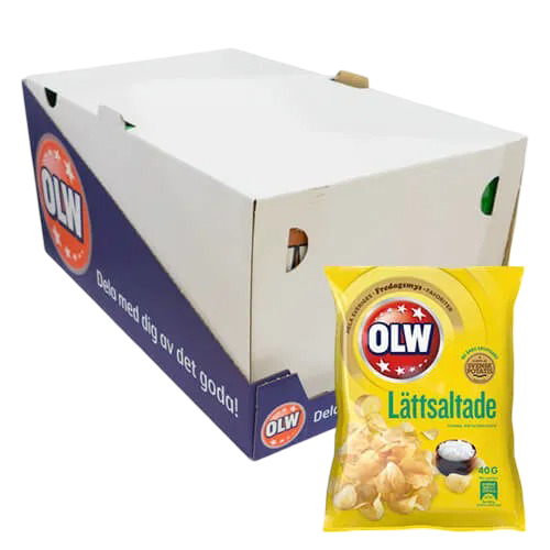 OLW Lättsaltade Chips 20 x 40 g