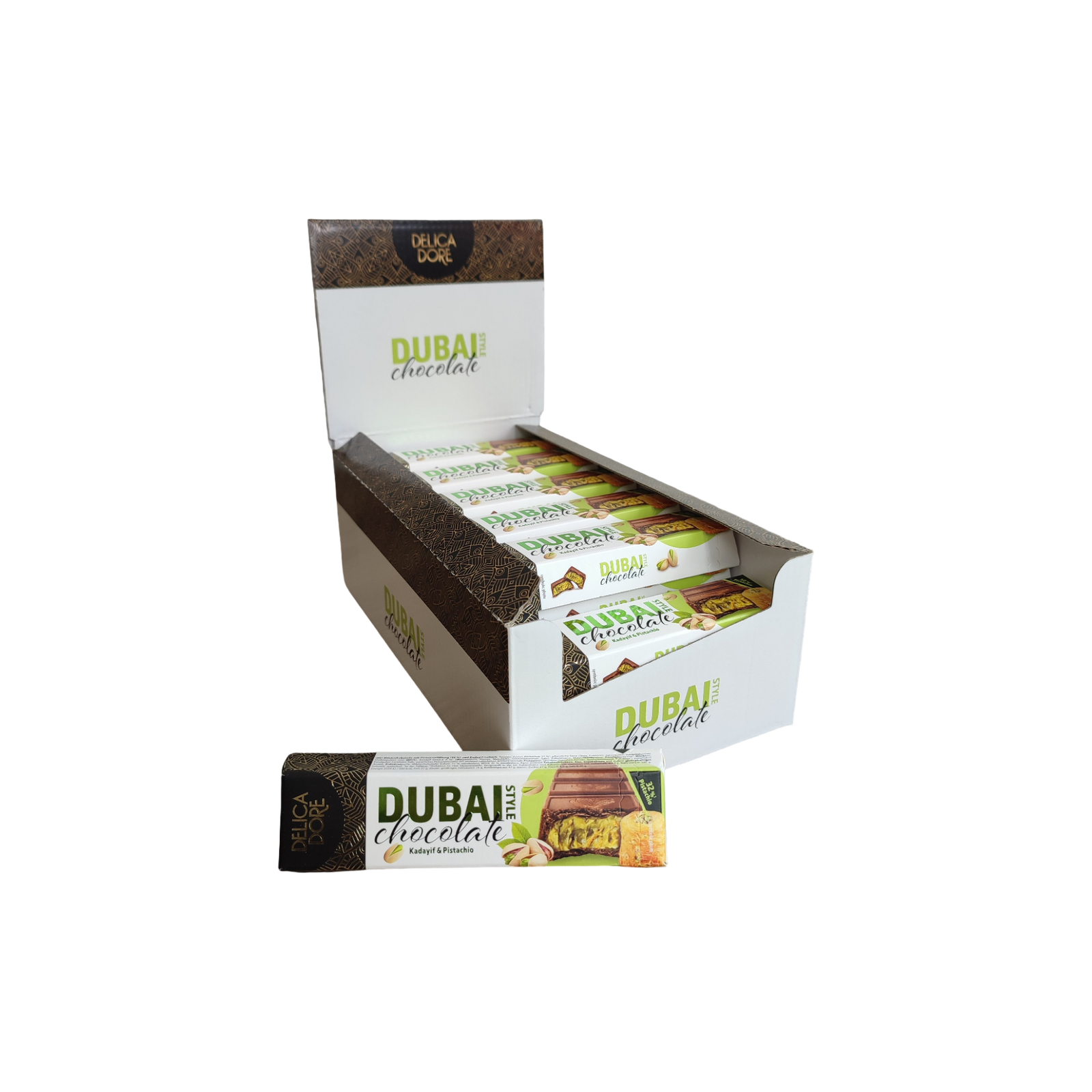 Delicadore Dubai Style Chocolate Kadayif & Pistachio 24 x 70 g