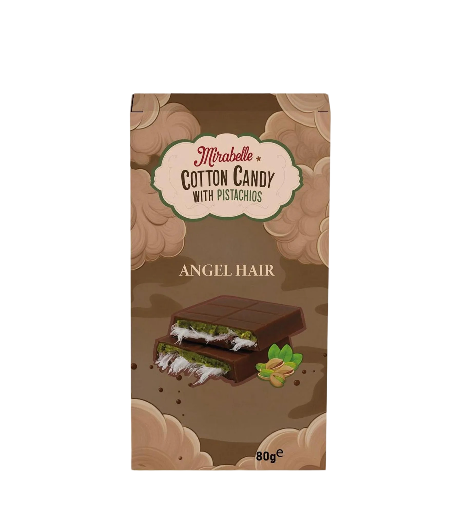 Mirabelle Dubai Chocolate Cotton Candy With Pistachios Angel Hair Milk 12 x 80 g