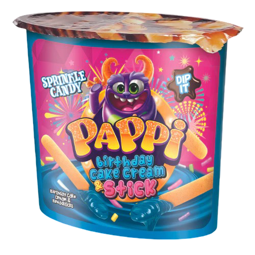 Pappi Birthday Cake Cream & Stick 24 x 55 g