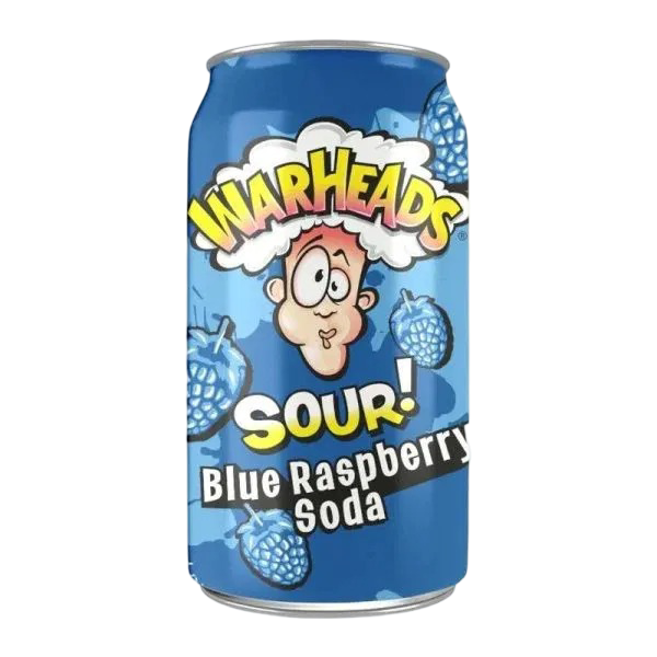 Warheads Sour! Blue Raspberry Soda 12 x 355 ml