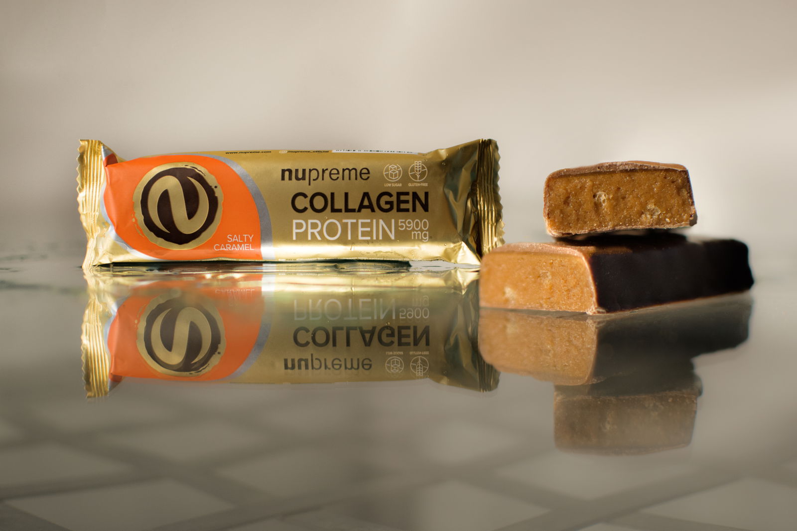 Proteinbar med kollagen saltad karamell 50g