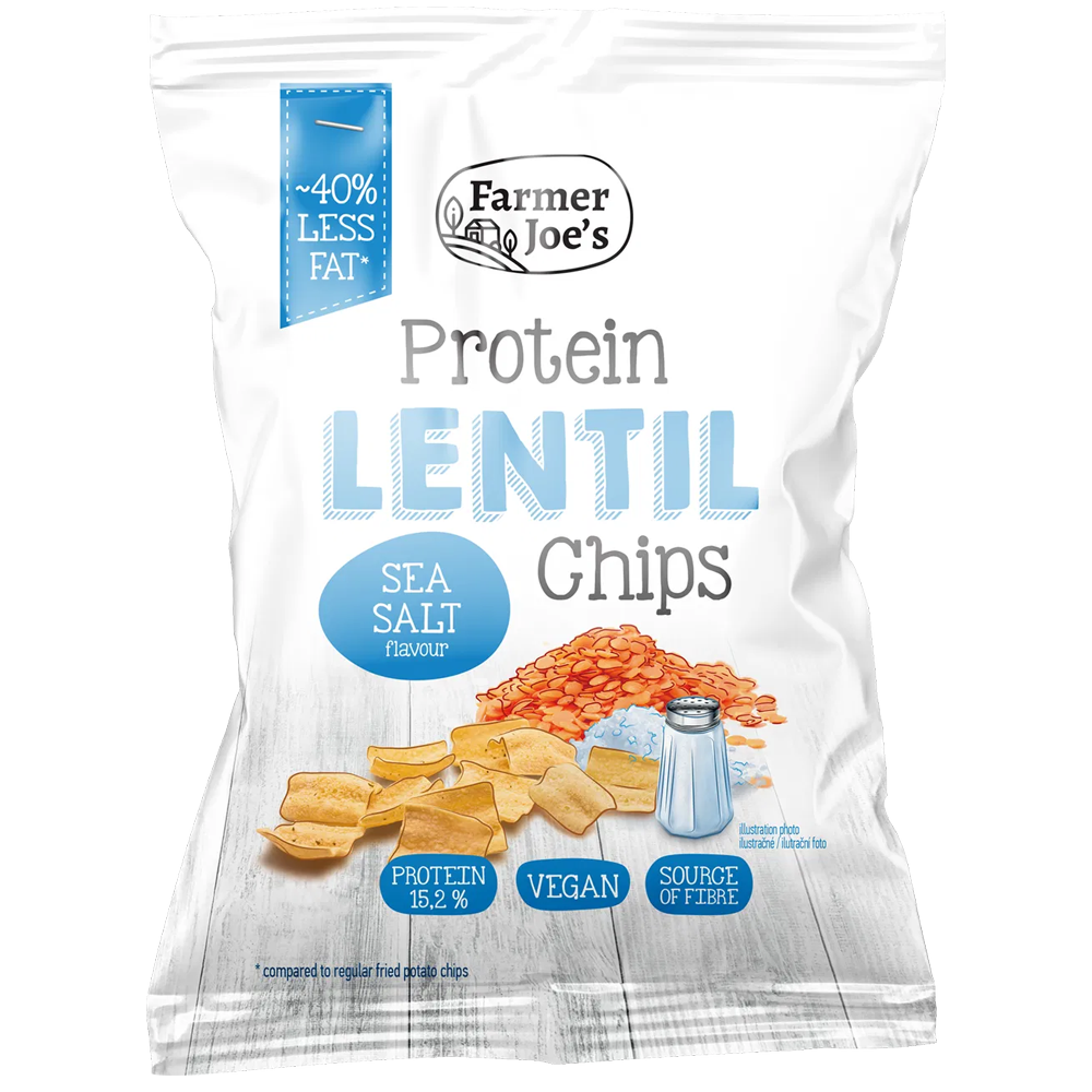 15,2% Protein VEGAN Lentilchips Sea Salt 55g