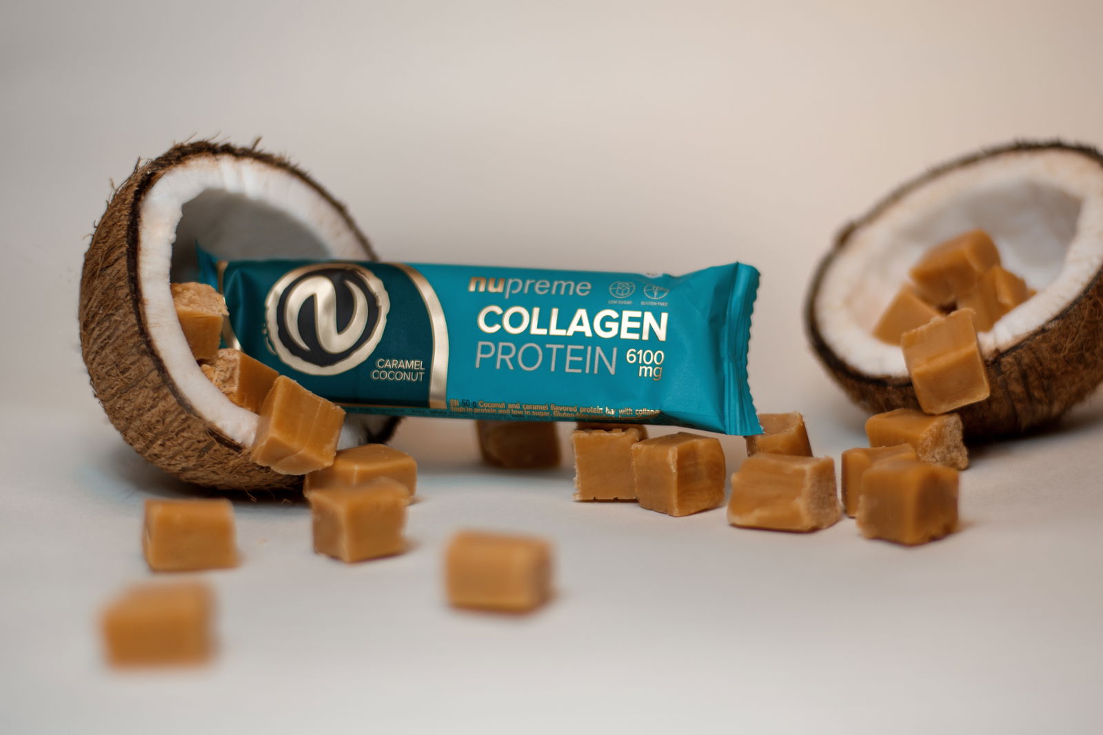 Proteinbar med kollagen kokos/karamell 50g