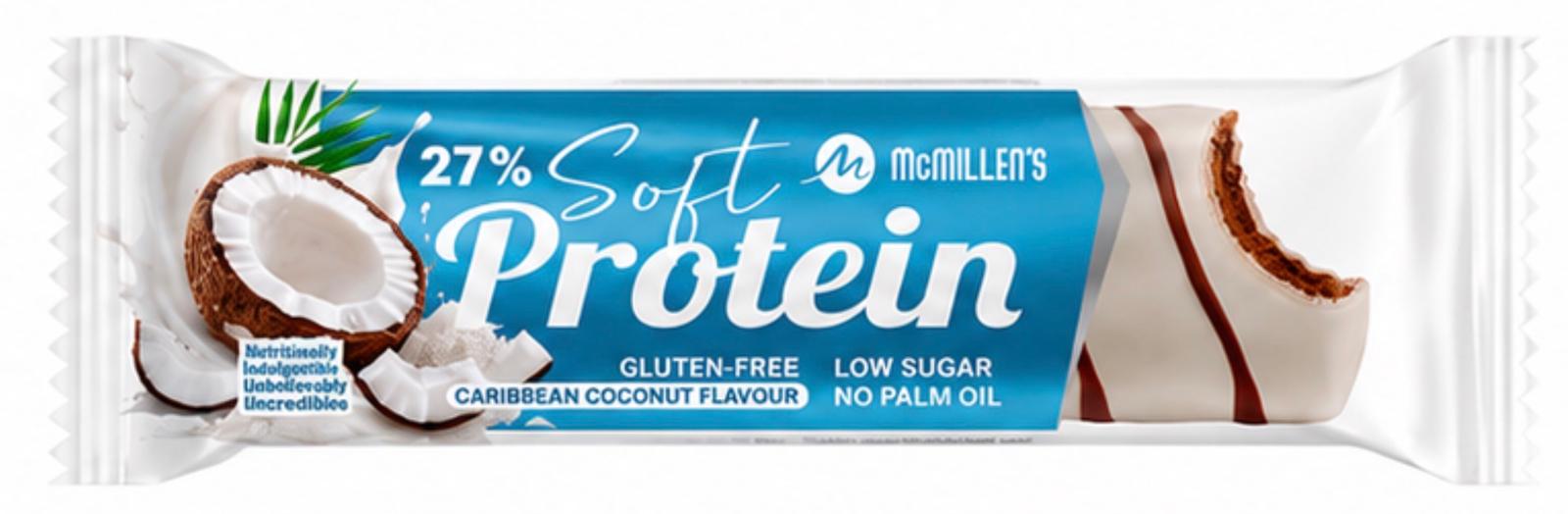 KOMMER SNART! McMillen`s Protein bar Caribbean Coconut