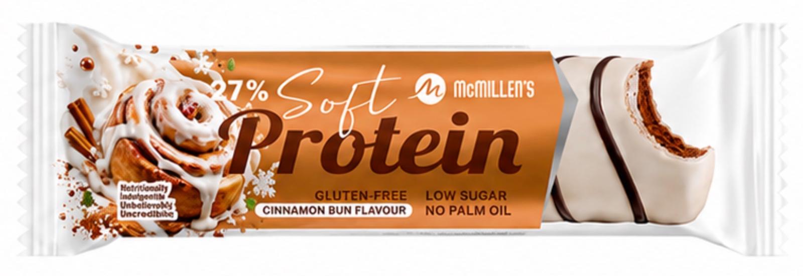 KOMMER SNART! McMillen`s Protein bar Cinnamon Bun