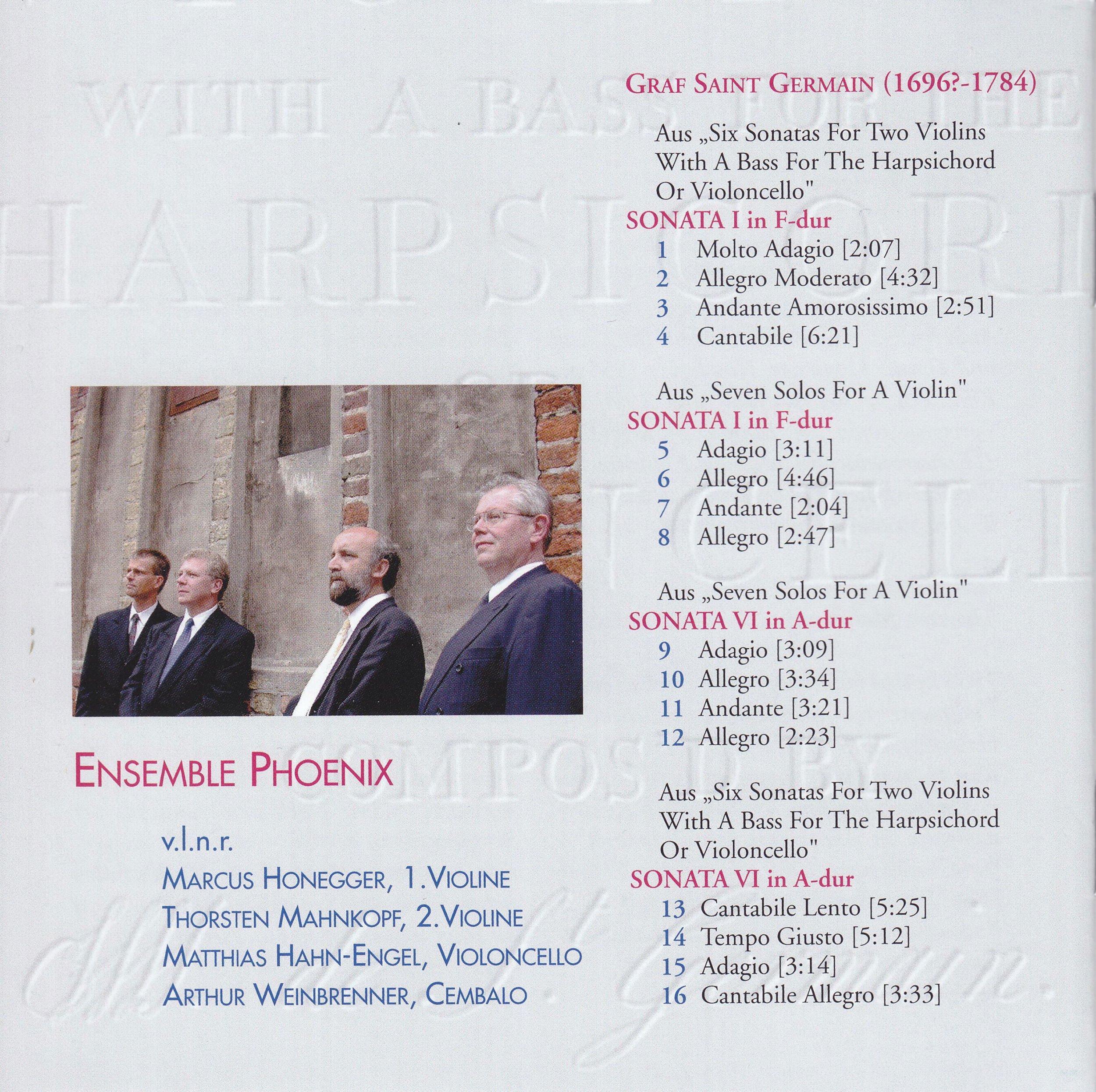 Musik av Greve de Saint Germain - CD1
