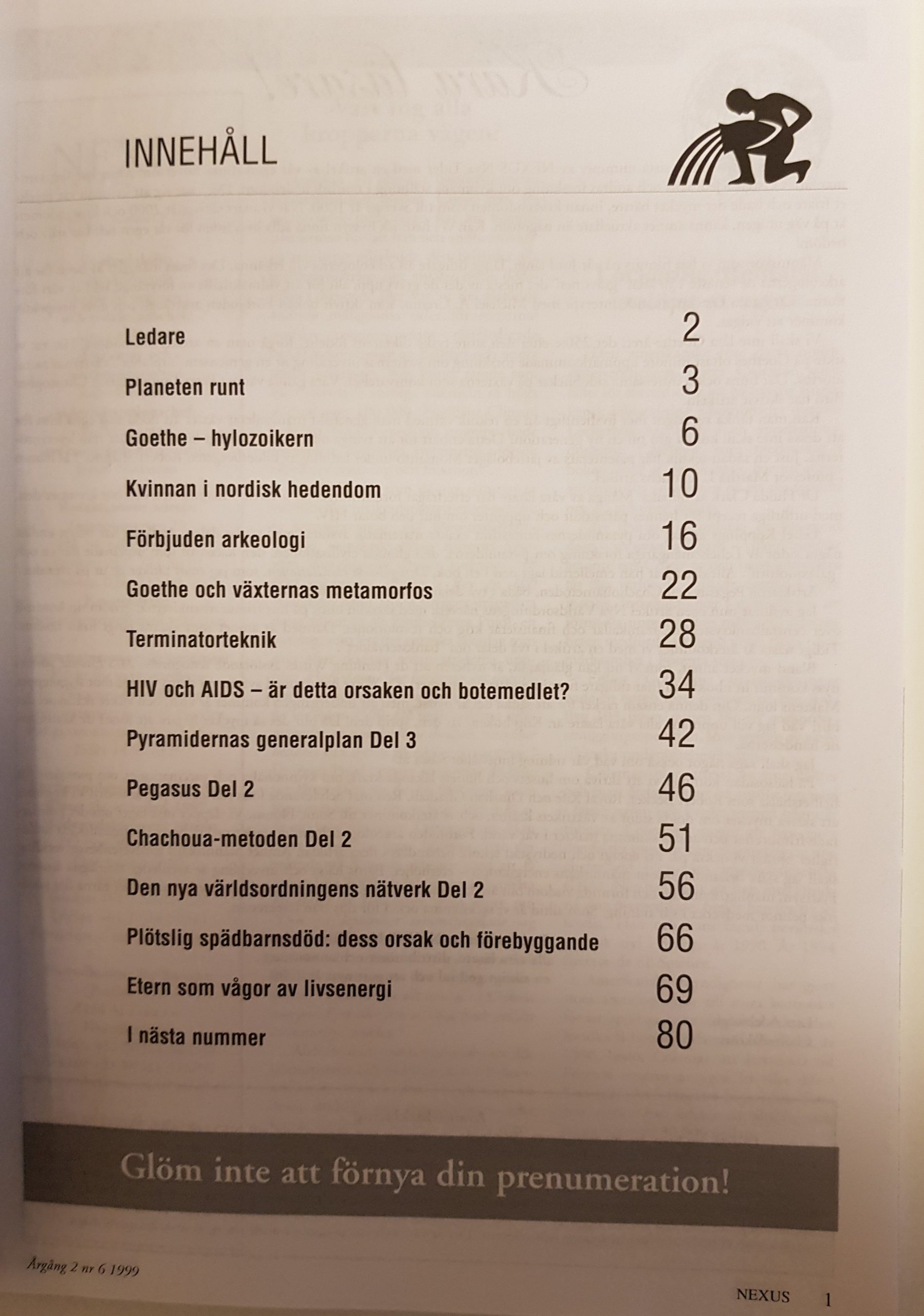 NEXUS Nya Tider Nr 6 1999